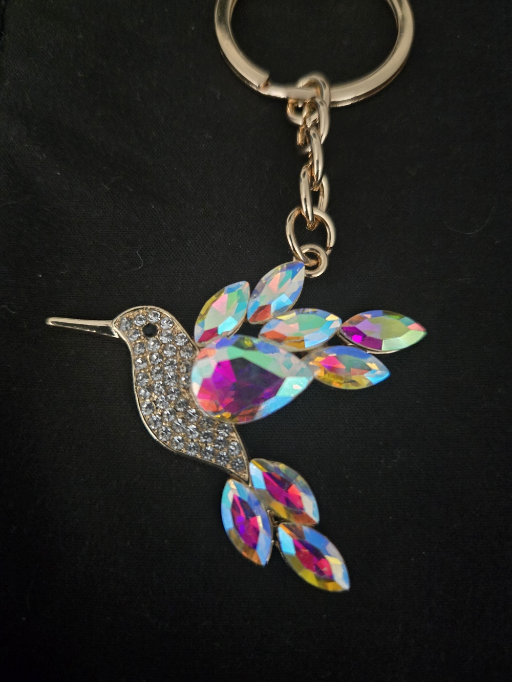 Crystal Hummingbird Keychain - Iridescent Multicolor